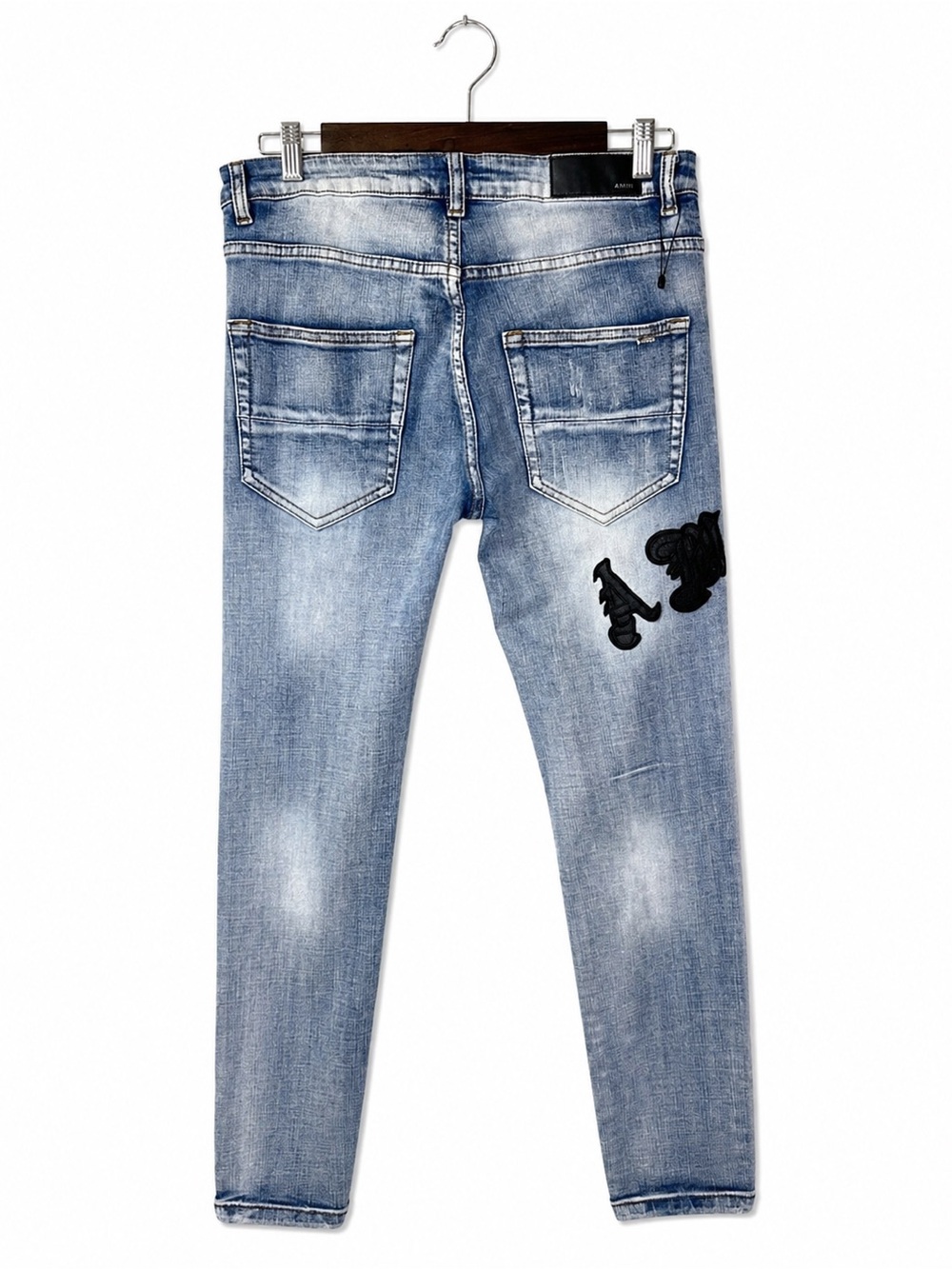 AMIRI MX1 32x30 Light Wash Distressed Skinny Jeans Designer Denim made in USA - Picture 2 of 10